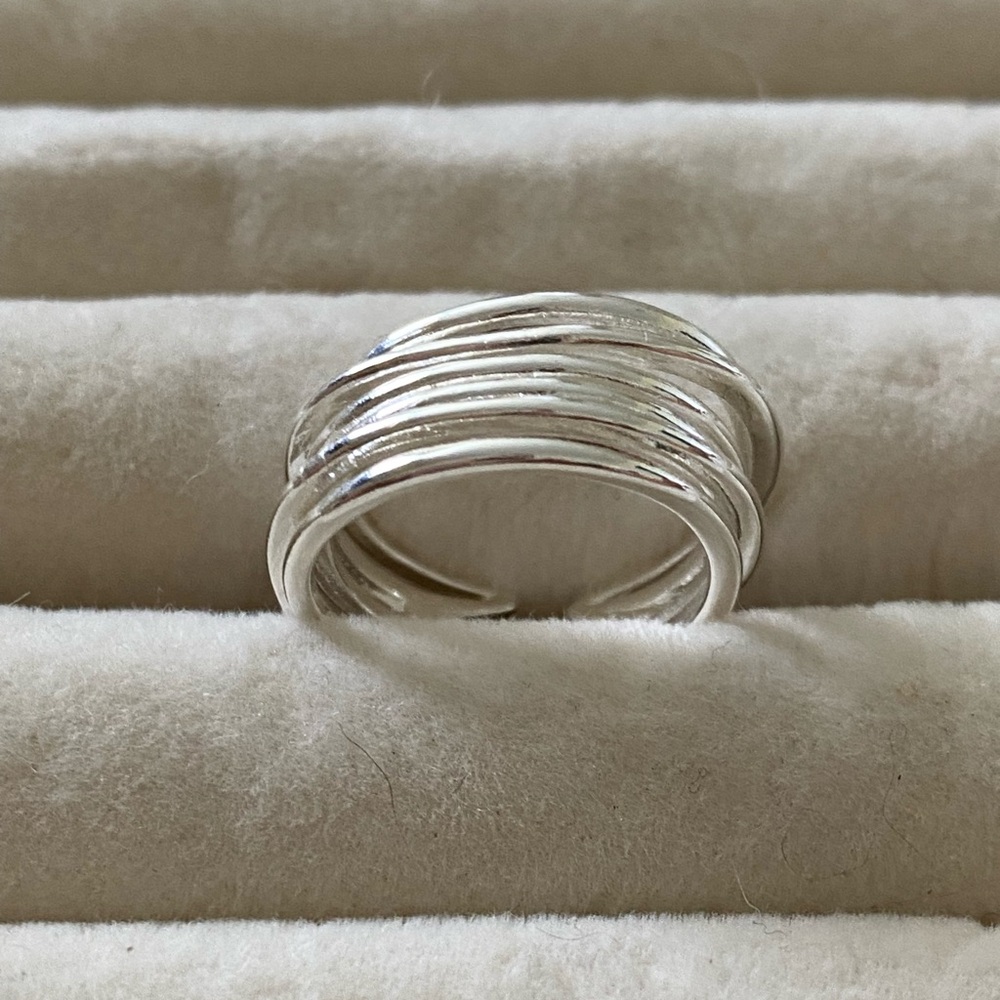 Contemporary wire sterling silver 925 ring